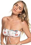 Roxy Damen Printed Beach Classics Bandeau Swimsuit Bikini Top Bikinioberteil, Cloud Pink Garden Lily Swimmingpool, Large