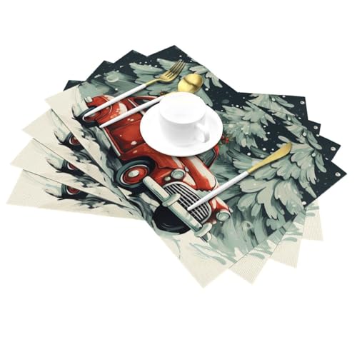 Sets de table tissés haut de gamme design rouge antidérapant