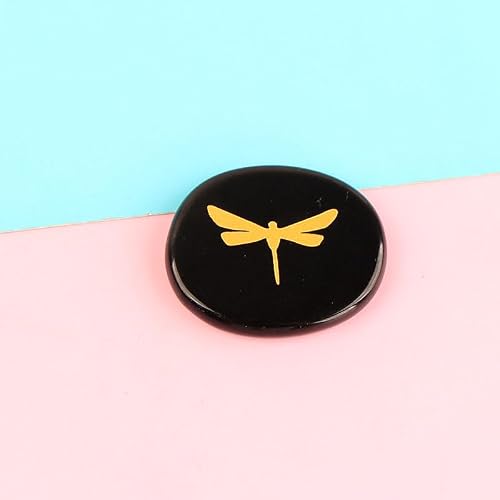 Jehoshaphat 2Pcs Natural Dragonfly Totem Pocket Worry Stones, Polished Portable Comfort Palm Rocks for Yoga Meditation, Natural Mineral Craft with Unique Raw Stone Textural Variations - Image 7