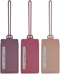 Travelon Set of 3 Silicone Privacy Luggage Tags, WarmTones, 2.2”W x 4.5”H x 0.30”D