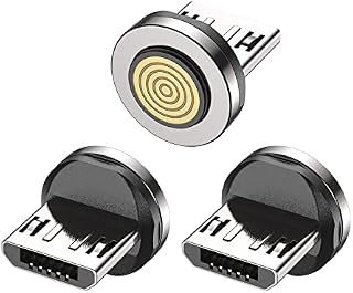 VAFOTON Micro USB Fast Charging Magnetic Charging Cable Adapter [3-Pack], 9-Pin Magnetic Connector Tip Heads 360° Rotating Magnetic Plug for Small Fan/Micro USB Device
