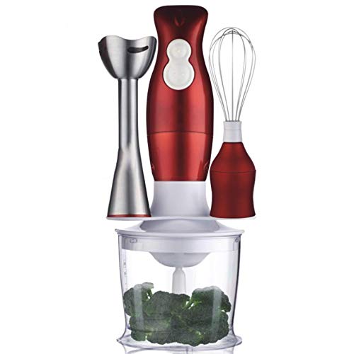 Stabmixer, 4-in-1-Stabmixer-Set aus Edelstahl, Stabmixer mit Becher und Küchenmaschine, Edelstahlklinge, Schneebesen für Smoothies