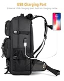 Ponhog Travel Backpack for Men - 50L Convertible Duffle Bag with Shoe Compartment, Carry On Laptop Backpack with USB Charging Port, Hiking Backpack Gym Daypack Water Resistant Rucksack,Black - Image 8