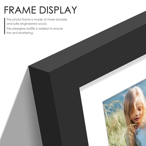 Image of DUENPY 14x32 Picture Frame 4x6 Collage Picture Frame Displays Fifteen 4x6 inch Photos Collage Wall Decor Wall Hanging Black