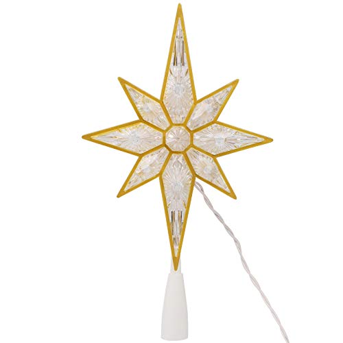 Ljlnion Lighted Christmas Tree Topper, Golden Bethlehem Star Treetop With 10 Lights Warm White Fairy Lights, Holiday Christmas Tree Decorations #TOP1