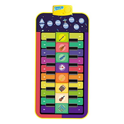 DeeRace ピアノキーボードプレイマットフロアミュージックマットベビーピアノマットキッズ子供子供向け教育玩具 - 144x70cm