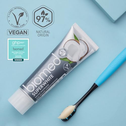 Miniatura 6 de Pasta De Dientes Blanqueadora 97 Natural Biomed Superwhite, Fortalecedora De Esmalte, Sabor A Coco, Apto Para Veganos, Sin Sles 100 G