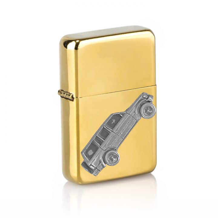 Briquet Pajero Shogun doré à offrir en cadeau original pour homme et rando