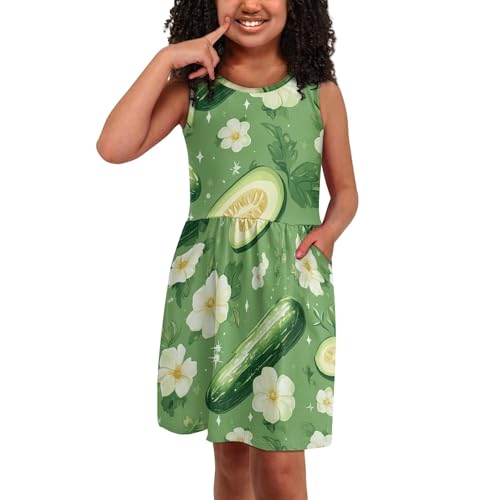 Cute Dresses for Girls Casual Flowy Sleeveless Midi A Line Fit and Flare Dress with Pocket Summer Sundress4