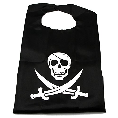 Riorand Cartoon Pirate Dress Up Satin Capes Cosplay Birthday Party Kids Costume 1Pcs Black #TOP2