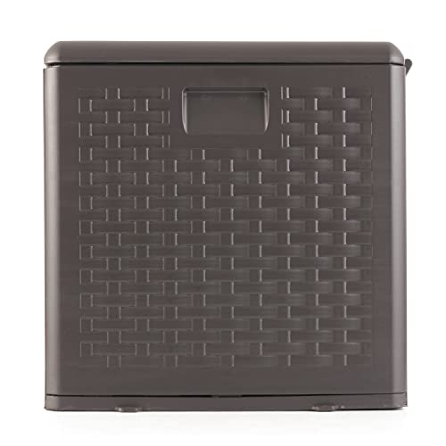 Plastic Development Group 28-Gallon Weather-Resistant Plastic Resin Outdoor Storage Patio Deck Box With Slide And Snap Assembly, Java Brown #TOP2