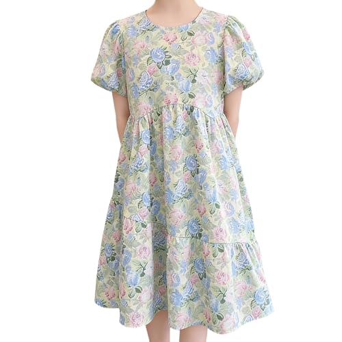 Robe fleurie d'été fille style français pour les fêtes