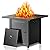 Electactic 28 Inch Propane Fire Pit Table, 3-in-1 Multi-Use 50,000 BTU Square Gas Fire Pit with Lid & Lava Rock, Steel Tabletop, Adjustable Flame, for Patio, Backyard, Deck, Outdoor Gatherings