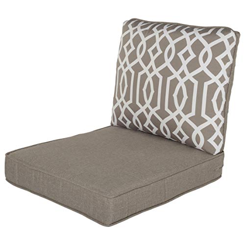 Quality Outdoor Living 23 X 26 Chair Cushion, 23X26, Taupe Lattice 4 Sq Ft #TOP1