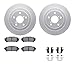 Dynamic Friction Company Rear Geospec Brake Rotors with 5000 Advanced Brake Pads includes Hardware 4512-13046