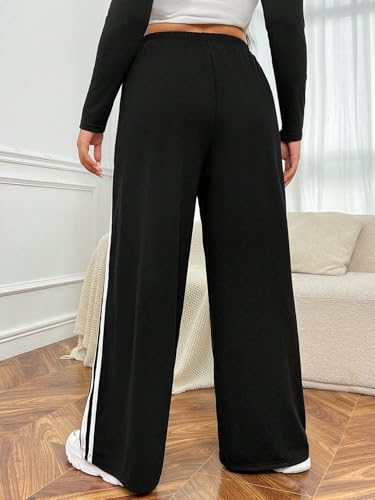 Image of dockstreet Straight Wide fit Long Length Trouser Style Drawstring Trackpant for Women /Trending Sporty Style, Relaxed Casual Pants for Women