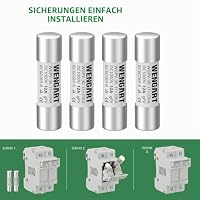 Wengart 10 Stück Solar Sicherung 12A 1000V DC, gPV Photovoltaik Sicherungseinsatz 10x38mm, Zuverlässige Schmelzsicherung für Solar-Strings, Balkonkraftwerk & Wohnmobil – Ansicht 7