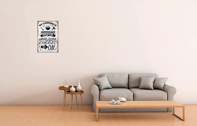 Targa In Metallo Divertente 'My Cooking Is Awesome' - Decorazione Retrò Per Cucina, Bar, Garage 20x30 Cm