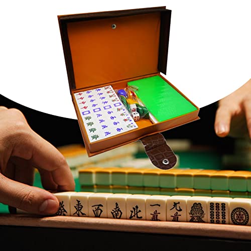 Mini Mahjong Set con 144 fichas y caja de almacenamiento miniatura 2