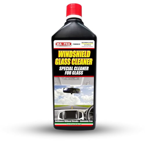 Image of MAFRA Windshield Glass Cleaner Liquid (1L) | Streak-Free Shine, Water Repellent | Removes Water Spots, ingerprints| Safe for Car Windows, Mirrors & Glass Surfaces (Pack of 2)