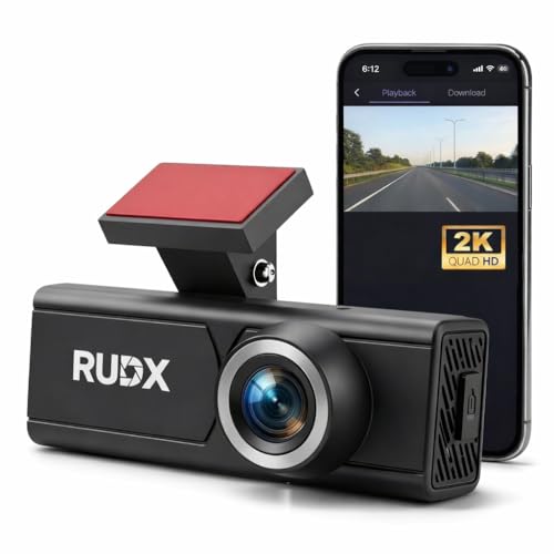 Image of RUDX 2K Pro Dash Cam for Car with Built-in Display, 140 Wide Angle, Loop Recording, G-Sensor, App Control & Wi-Fi, Night Vision