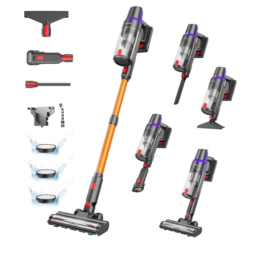 Deal: TechRise Cordless Vacuum Cleaner for Home, Powerful Suction Stick Vacuum with Tangle-Free Brush, Up to 60 Min Runtime, 8-in-1 Versatile & Self-Standing for Hardwood Floors, Carpets, Pet Hair