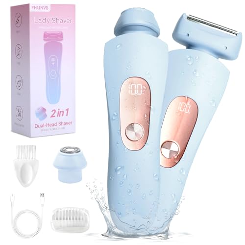 Dusk Razor for Women, Glide Pro 3.0 Razor Women 2 in 1Wet & Dry Bikini Shaver, Ipx7 Waterproof Silk Glide Pro Shaver Electric Razors, Painless Hair Removal Removable Head for Leg Arm pubic Area
