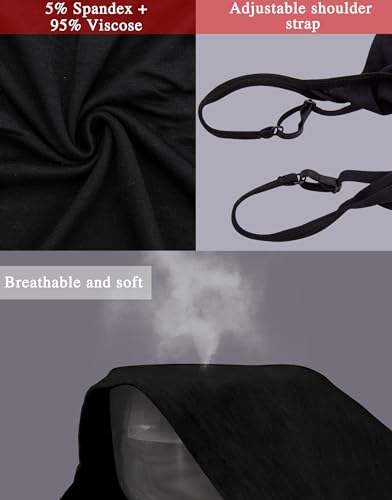 BQTQ 3 Stück Unterhemd Damen Basic Tank Top Ärmelloses Camisole Spaghettiträger Top mit Verstellbarer Strap für Damen und Mädchen (Schwarz, M