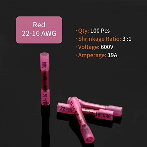 Connecteurs thermorétractables 22-16 AWG étanches pour câblage électrique - 3