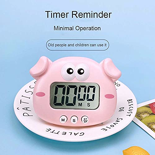 Xufun Kitchen Timer, Animal Digital Stopwatch Electronic Shower Chronograph Home Cooking Tool Alarm Clock Kitchen Timer Time Reminder(Pink Frog) #TOP2