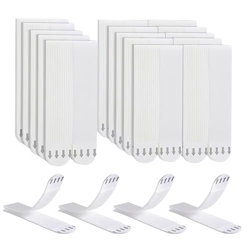 Générique 6 Paires (72 Bandes) Bandes Adhésives pour Accrocher Tableaux Sans Percer, Résistant à l'Eau, pour Cadres et Décorations de Noël(19 * 92mm, 20 * 46mm, 16 * 70 mm)