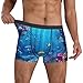 yyunbmr Cool Funny Boxer Briefs for Men Humorous Trunks 3D Cut Underwear Mens Fashion Shorts Colorful Ocean Theme Print, Black, Small
