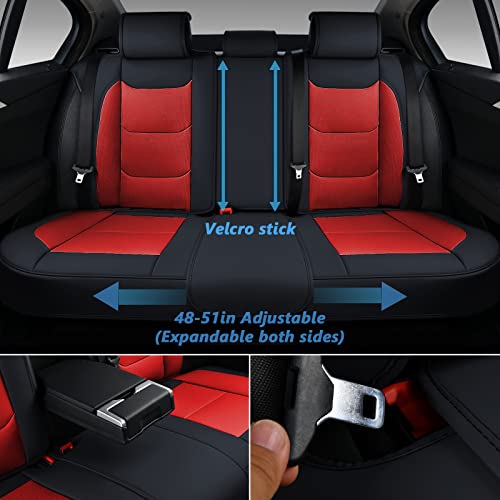 Coverado Red Faux Leather Universal Seat Covers #TOP12