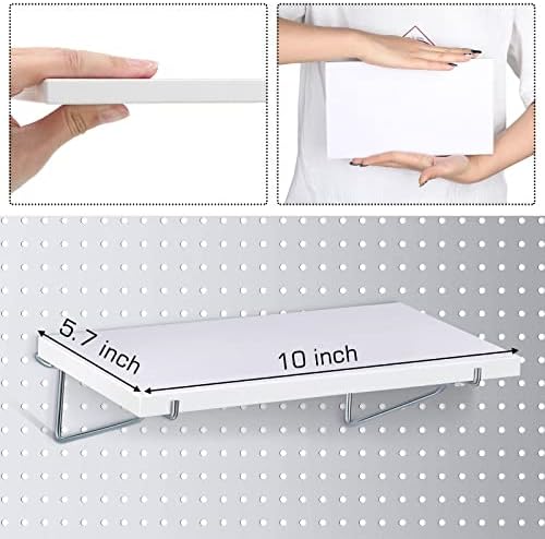 Miniatura 3 de Blulu Juego de 4 estantes grandes para tablero de clavijas, soportes de almacenamiento resistentes a las manchas, estantes organizadores de tablero