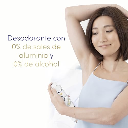 Desodorante en aerosol Dove 0% Original 72h, sin aluminio ni alcohol, para mujer con protección antibacteriana de zinc, 150 ml, paquete de 6 unidades (El embalaje puede variar) - imagen 6