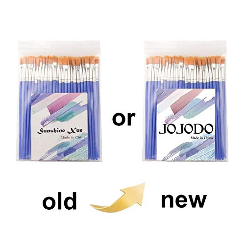 50 Pcs Flat Paint Brushes For Kids/Students/Starter/Teens/Children ， Paint Brush Set For Art Class Painting/Painting Party/Acrylic Oil Watercolor， Short Plastic Handle Paintbrushes #TOP6