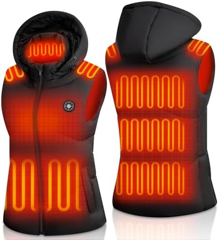 Heated Vest Women with 16000mAh Battery Pack Included, Electric Warm Heating Jacket Vest with 15 Heating Zones
