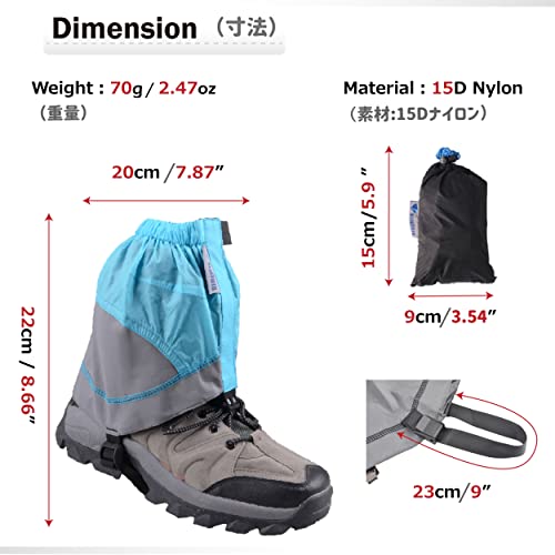 Azarxis Hiking Gaiters Low Top Trail Gaiters Waterproof Ankle Gaiters Lightweight Snow Gaiters for Men Women Skiing Hunting Climbing - Image 3
