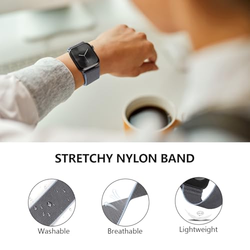Image of 4 Pack Stretchy Solo Loop Compatible with Apple Watch Bands 38mm 40mm 41mm 42mm 44mm 45mm 46mm 49mm Women Men, Sport Nylon Elastic Straps Wristbands for iWatch Series 11 10 9 8 7 6 5 4 11 Ultra /SE 3 2