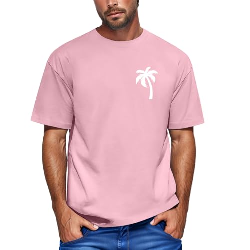 Tshirt con Estampada de Coco Senderismo Rosa Surferas Mis Pedidos Realizados Camisetas Basicas Hombre Camiseta Deportiva Hombre Fit Surf Basicas Manga Corta Poliester Ropa de Trabajo Rosa XL