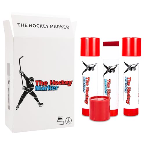 The Ice Hockey Marker, Hockey Pucks Marking in Ice Hockey Training, Ice Hockey Accessories for Hockey Coach, 3 PCS Waterproof Oily Ice Markers for Hockey Rink, Good Helper for Ice Hockey Practice(Red)