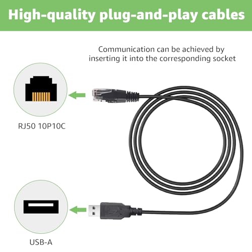 USB to RJ50 10P10C Cable - USB to RJ50 Control for APC Control Cable,Replacement for APC UPS 940-0127B,940-0127C,940-0127E,AP9827 | 6.5 FT Serial Communication Cord - Thumbnail 3