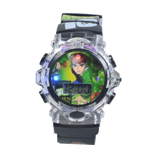 Relógio Infantil Menino Ben 10 Criança Com Luz E Som Oferta (PRETO)