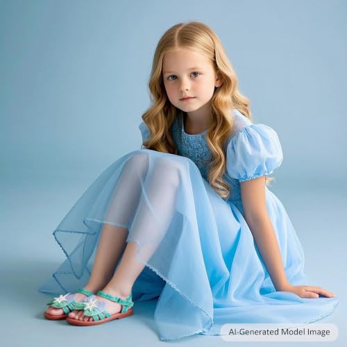Image of Felix & Flora Toddler Girl Sandals -Flower Girl Dress Shoes Open Toe Little Kid Flats