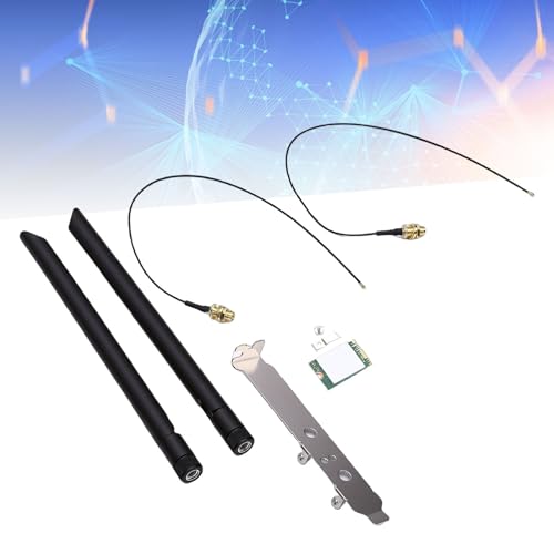 WiFi 6E Card, 2.4G 5G 6G Triple Band M.2 Wireless Network Adapter con antenas duales 8db para Laptop y PC Desktop, compatible con Windows 10 y 11 miniatura 6