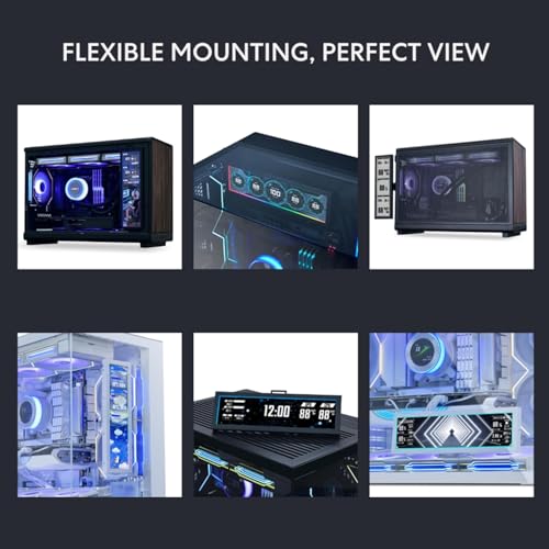 Image of LICAEVEY PC Sensor Panel Display 8.8 Inch IPS Screen, 178 Wide Viewing Angle with Type C Connectivity, Real Time CPU GPU Temperature Monitor for Wins 10 11 (Black)