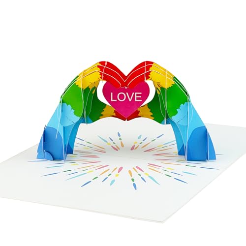 3D Pop-Up Karte pride Regenbogen, hochwertige 3D Grußkarte mit Herz-Motiv für lgbtq+, Pride, Liebe & besondere Anlässe, valentinstag, gay love, karte queer liebe
