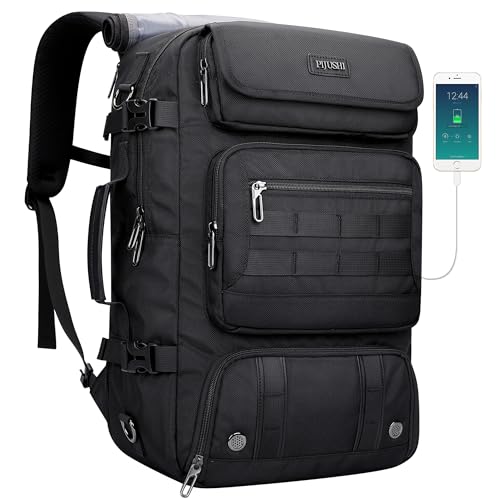 PIJUSHI Travel Backpack for Women Men Carry on Duffle Bag Backpack For Airplanes Luggage Rucksack with Shoe Compartment(PE048 Black)