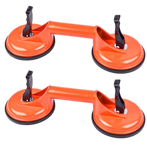 2 Piezas Ventosas - Ventosas para Azulejo Mango Ventosa Doble Ventosas para Cristal Ventosa para Elevación Carga de 100 kg para Vidrio, Baldosas, Maderas, Superficie Lisa