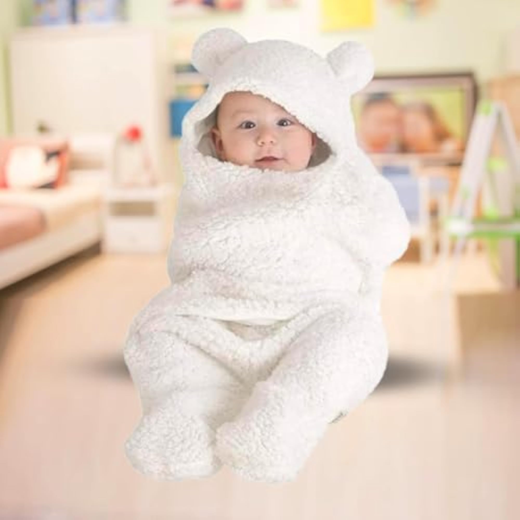 3-in-1 Hooded Baby Soft Blanket Wrapper